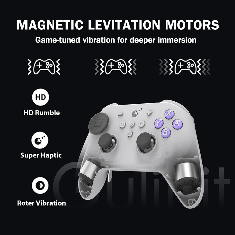 GuliKit TT MAX Bluetooth Gaming Controller for PC/Switch 2/Switch/Android | Ultra-Fast Gamepad with Adjustable TMR Joysticks, Hall & Micro Triggers, 4 Rear Paddles, Multi-functional Adapter TT MAX-TMR Joysticks-Black