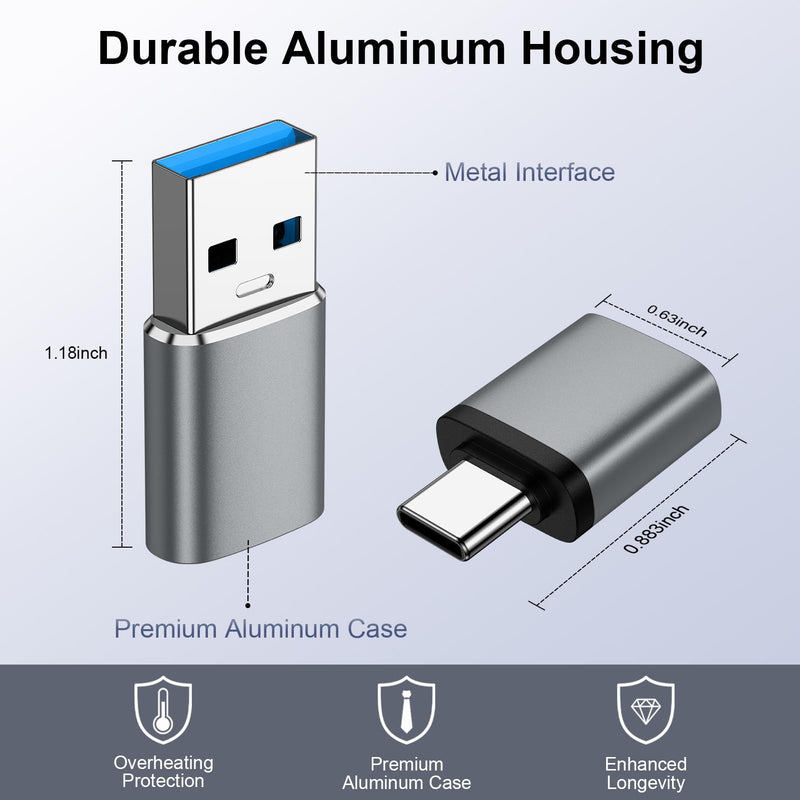 USB to USB C Adapter & USB C to USB Adapter,5Gbps Type C OTG Adapter 4Pcs | for Samsung Galaxy A57 A37 S26 Ultra S25 Edge S24 Z Flip7 Z Fold7 A17 A16 A26 A36 A56 A55 A35 A25 A15,iPhone 17/16/15
