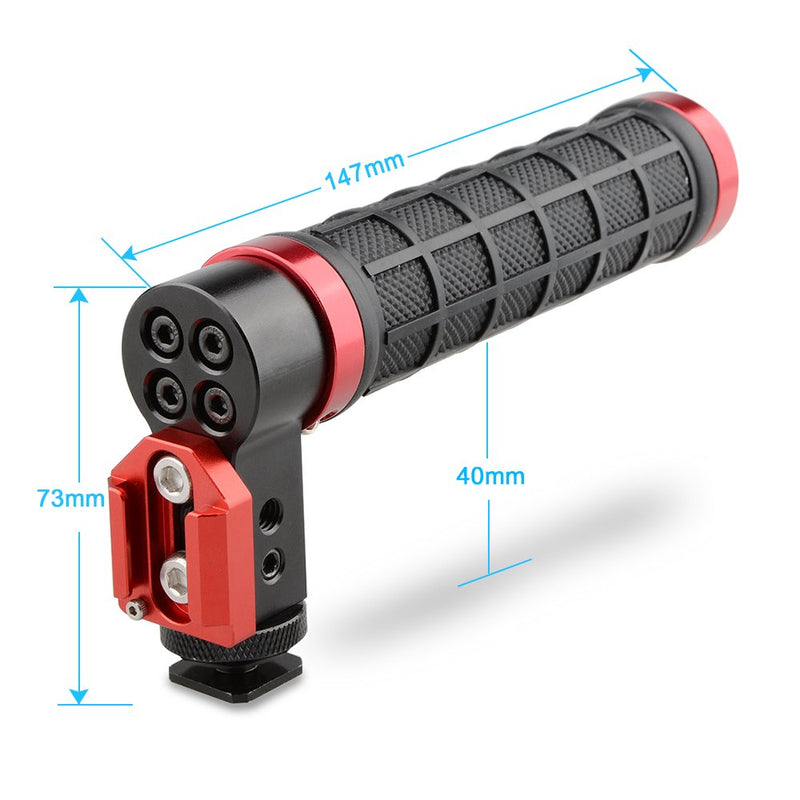 CAMVATE Top Handle Grip Mounts to Camera's Hot Shoe for Cinema Camera(Rubber Grip,Red)