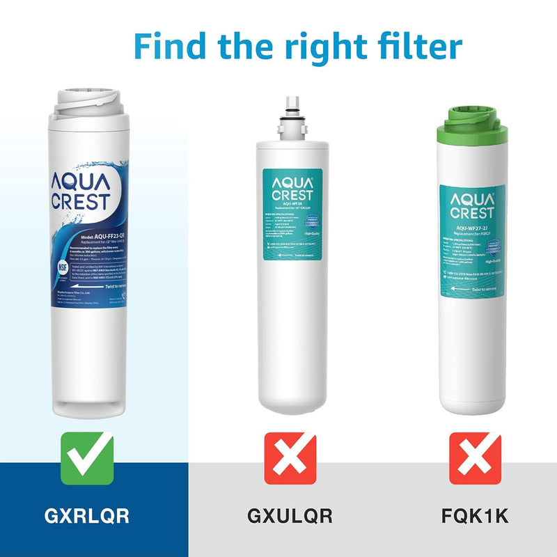 AQUA CREST GXRLQR Under Sink Water Filter, NSF/ANSI 401 Certified, Replacement for GE SmartWater Twist and Lock In-Line GXRLQR Water Filter, Reduces PFAS, PFOA/PFOS, 1 Pack