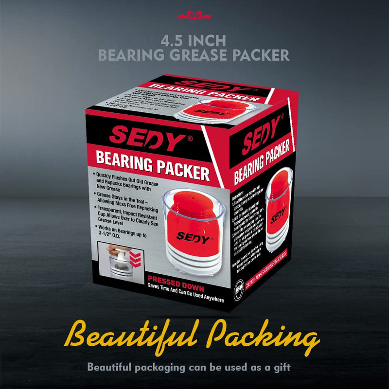 Premium Bearing Packer Kit - Effortlessly Flushes Old Grease and Repacks Wheel Bearings - Compatible with