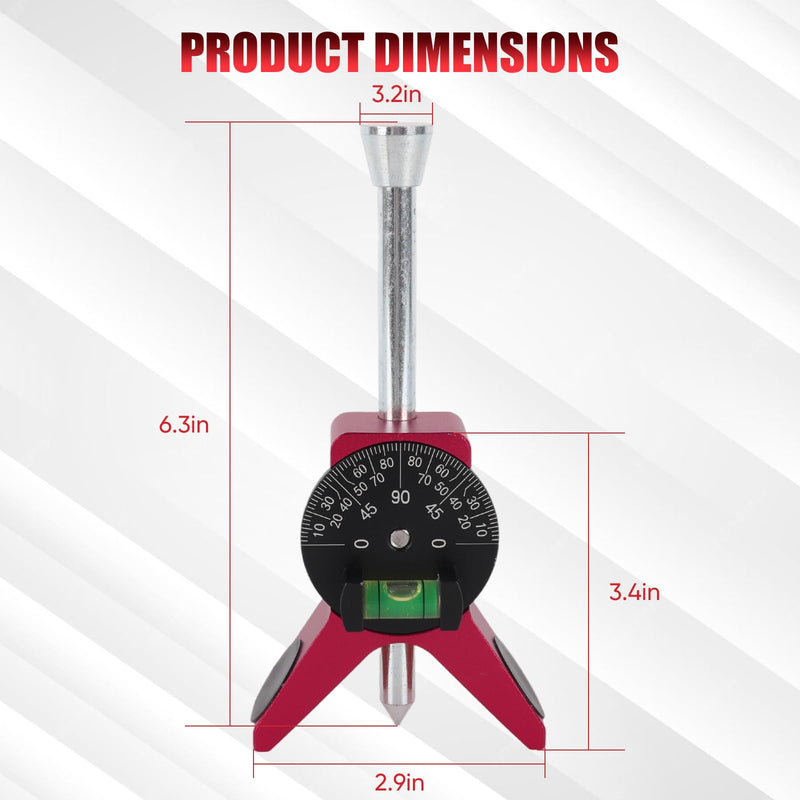 Magnetic Pipe Center Finder Tool, Y-Shape Pipefitter Gauge with Adjustable Bubble Protractor, Fits 0.5" to 4" Pipes, 2.75" Centering Head for Accurate Layout