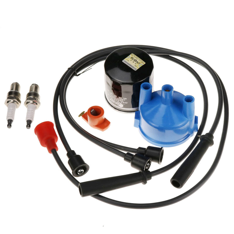 ZTUOAUMA Tune Up Kit Distributor Rotor and Cap Oil Filter Spark Plugs Compatible with Joyner 650 Road Legal Off Road Buggy 650cc Engine