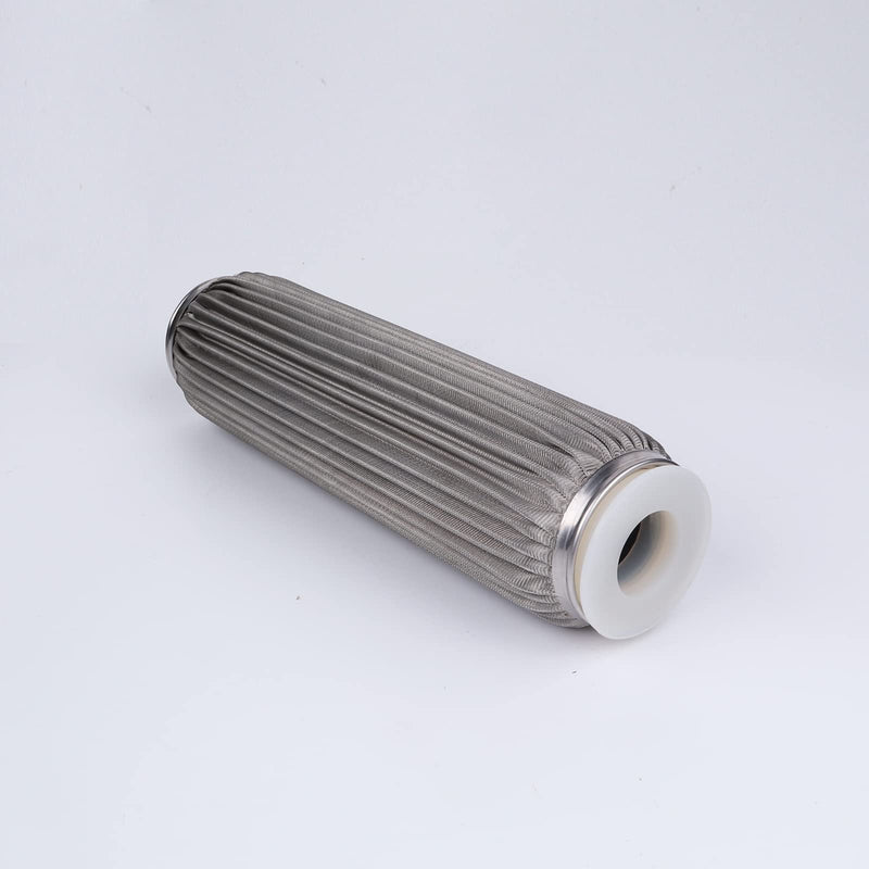 100 Micron 10" x 2.5" Stainless Steel Pleated Whole House Water Filter Cartridge, Universal Cleanable Water Filter Replacement for Well Water(100 Micron) LX-10B
