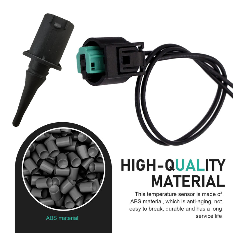 2 PCS Outside Ambient Air Temperature Sensor and Plug Kit,Import Direct Ambient Temp Sensor Connector, OEM #0075421318 0005428418 5S11829, Compatible with Benz (Black)