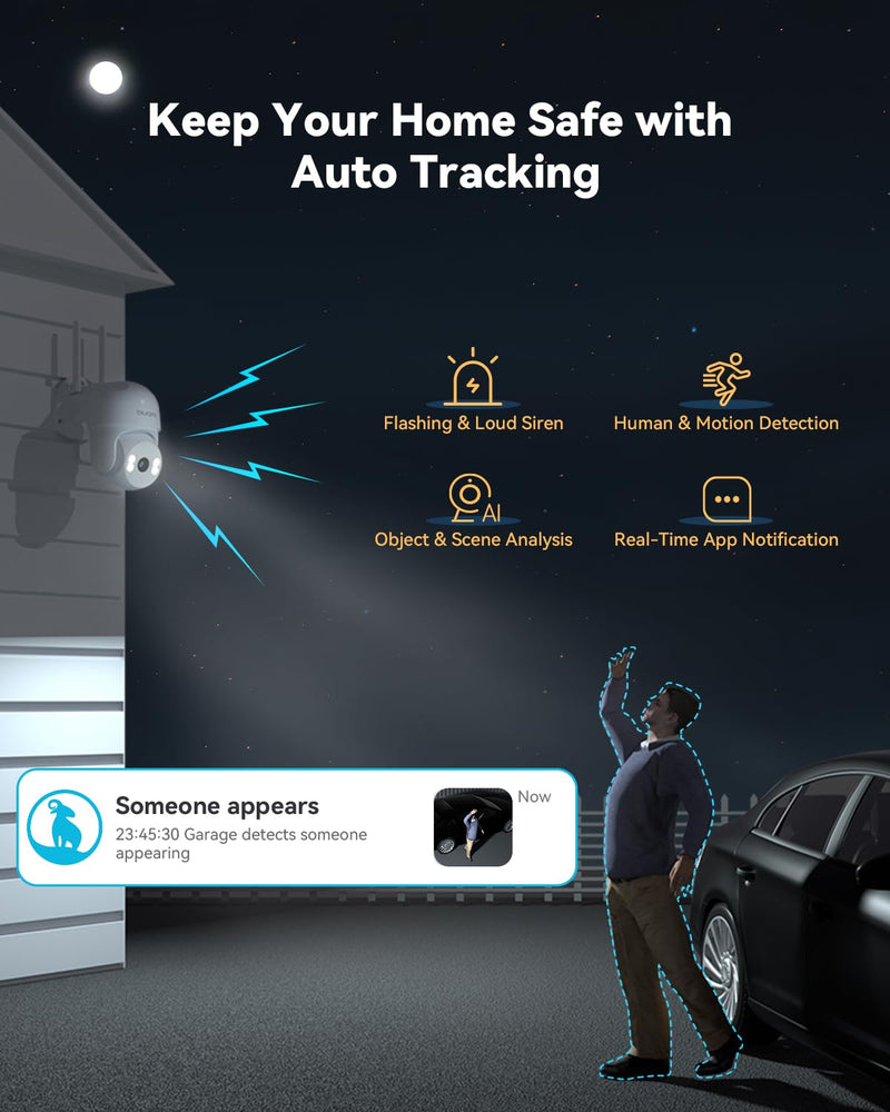 blurams Indoor & Outdoor Bundle Set, Home Security Camera with AI Motion Detection,2-Way Talk, Night Vision, Compatible with Alexa
