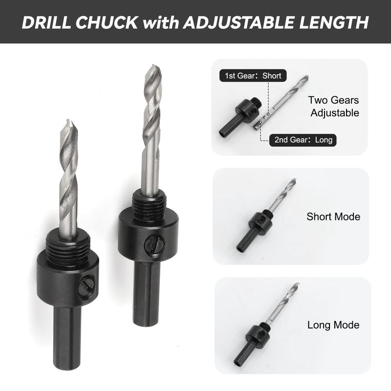 Door Lock Installation Kit - C-Clamp Design Tool-Free Clamping for Metal & Wood Doors, 2 Adjustable Bushings, with Bi-Metal Hole Saw & Anti-Warp Backing Plates (Yellow) Yellow