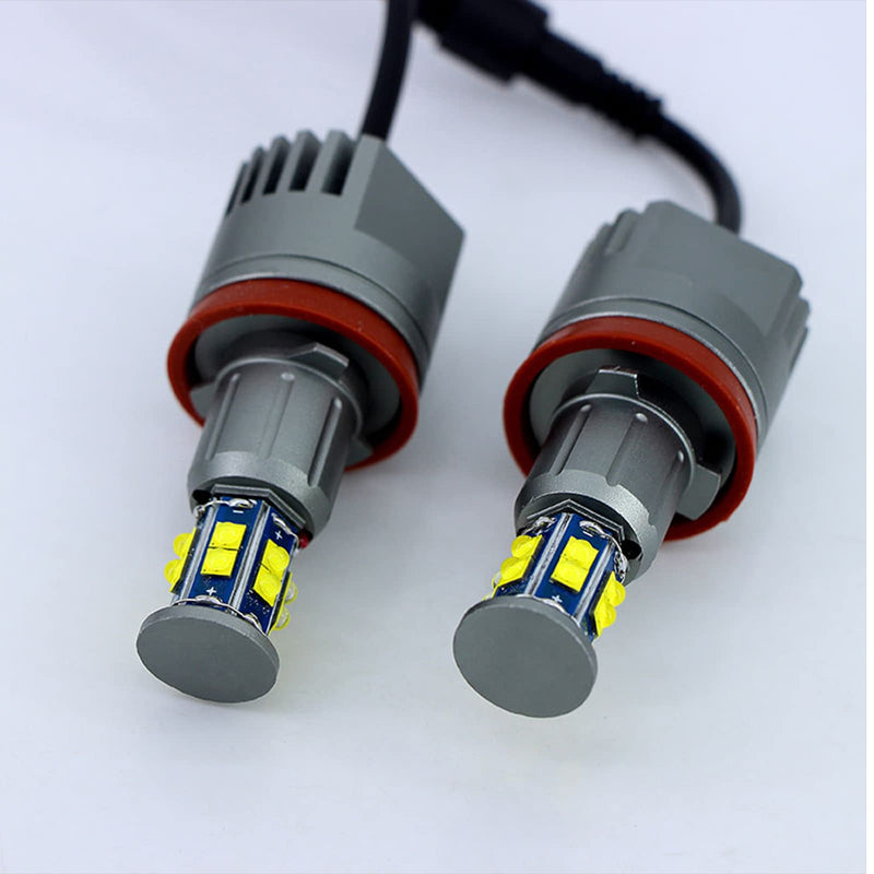 H8 LED Angel Eyes Halo Bulb Light Compatible for BMW E90 E92 E70 E71 E82 E89 M6 1 3 5 Series X5 X6 Z4, 6000K Xenon 120W White Lamps Marker Lights H8-12SMD