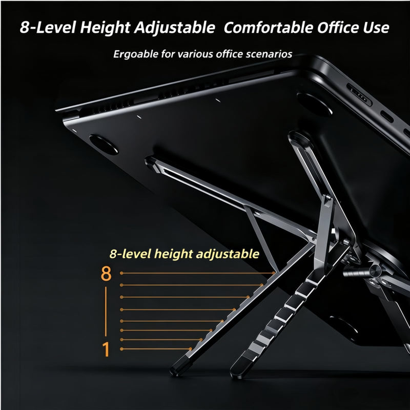 4-in-1 Foldable Laptop Stand,Magnetic Phone & Tablet Holder,Portable Riser | Multifunctional Aluminum alloy Laptop Stand, Foldable Portable, Magnetic Phone & Tablet Holder, Multi-angle Ergonomic Design