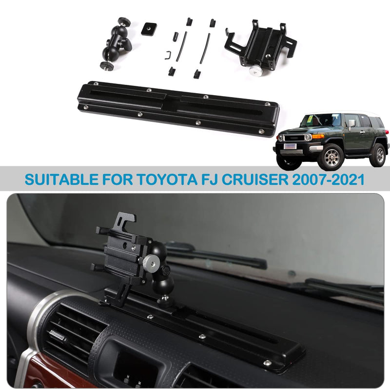 Car Phone Mount Compatible with Toyota FJ Cruiser 2007-2021, Phone Holder for Dashboard Hands Free Track Cradle, Car Dash Mount Cell Phone Stand, Black