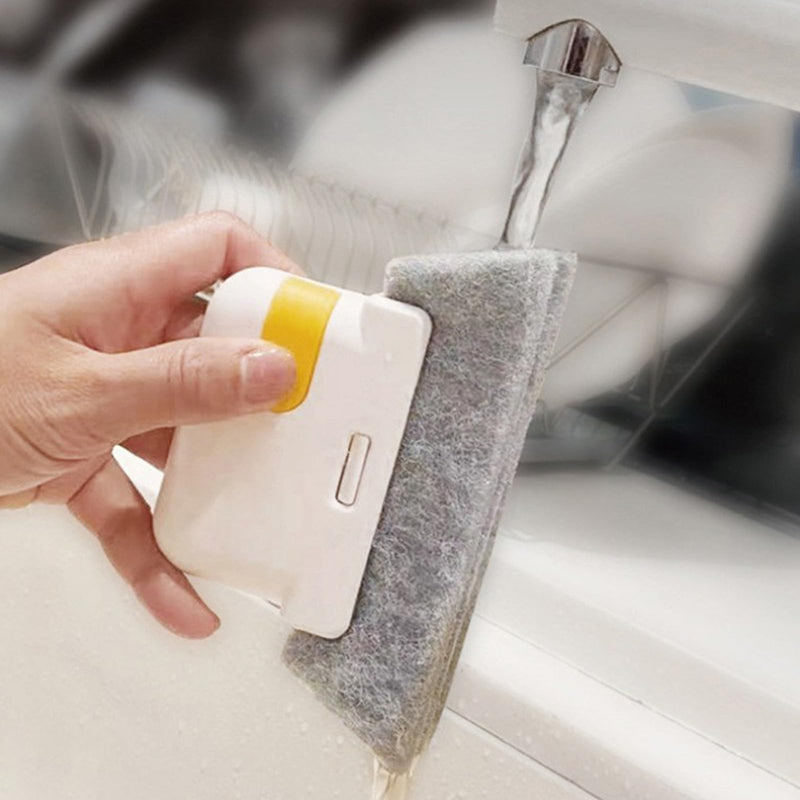 Generic Window Groove Cleaning Brush for Narrow Spaces - Small Cleaning Tool for Window Tracks, Sills & Door Gaps, Ergonomic Handle, Durable PP & Cloth, Clean Dust & Easily