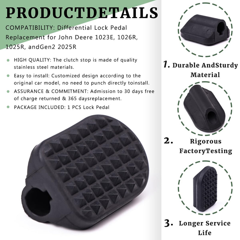 Differential Lock Pedal Compatible with John Deere 1023E 1026R 1025R and Gen2 2025R Subcompact Tractor Lock Clasp Replacement Engage Disengage Steering Adjustments Direct Replacement Enhanced Traction