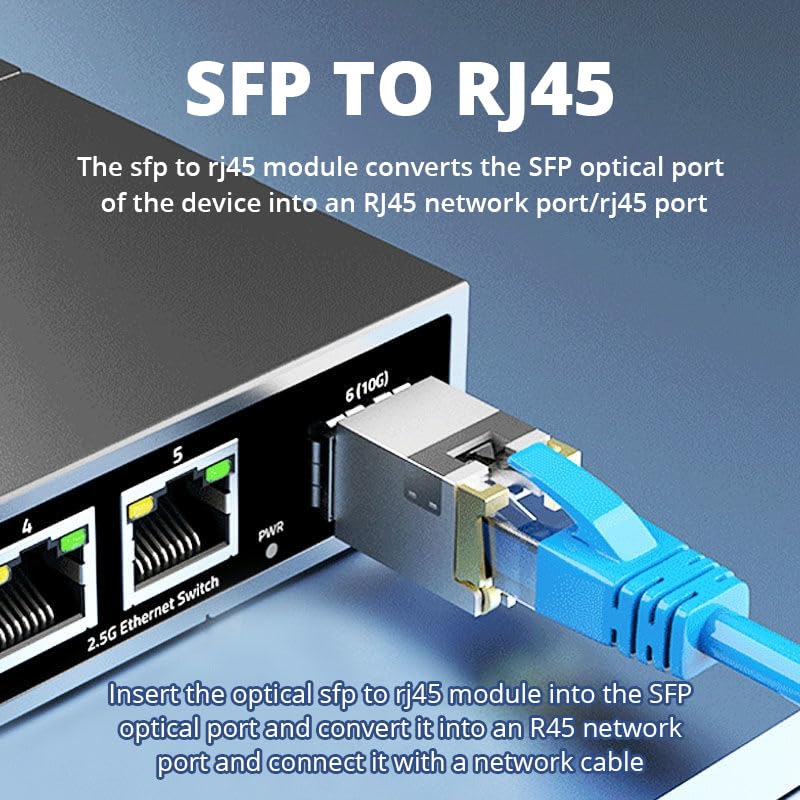 10G Multi-Gigabit SFP Media Converter, 2 Port 10G Ethernet Media Converter,1x 100M/1G/2.5G/5G/10GBase-T RJ45 to 1x 10GBase-X SFP+ Slot NDAA & TAA Compliant, Power Adapter and Manual Included
