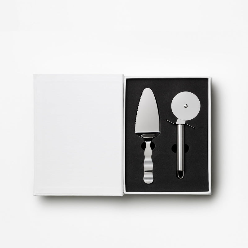 Printworks The Essentials, Pizza Tools – Pizza Cutter & Server Spatula Set with All the Accessories You Need in an Elegant Book-Style Case Pizza Kit