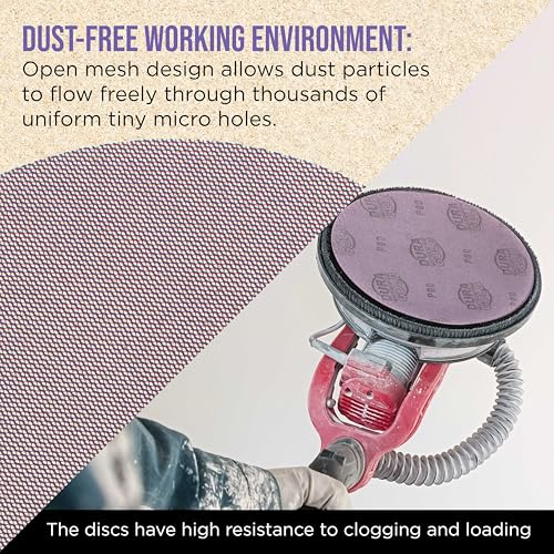  [AUSTRALIA] - Dura-Gold Premium 320 Grit 9" Purple Ceramic Mesh Sanding Discs, Box of 10