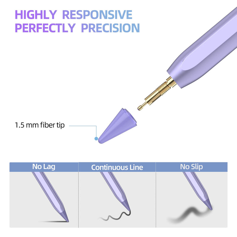  [AUSTRALIA] - Stylus Pen for iPad, Apple Pencil for iPad 10th 9th Gen, Apple Pen iPad Pencil for iPad Air 5/4/3rd, iPad Pro 11/12.9 Inch, with Palm Rejection & Tilt Sensitivity, Magnetic Stylus iPad Pen, Purple