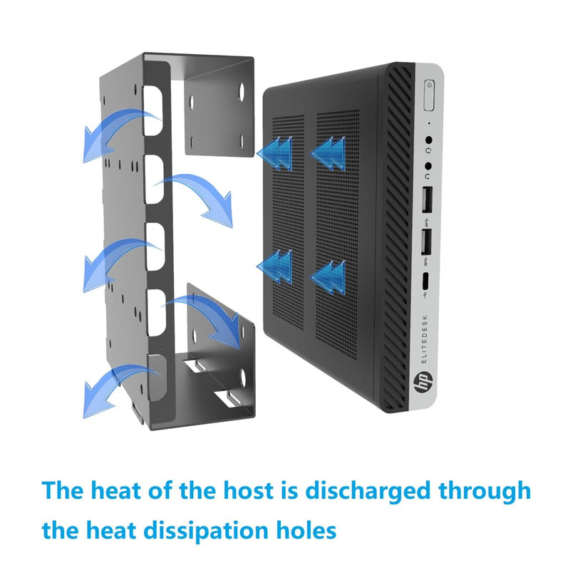 JINGCHENGMEI Wall Mount Compatible with HP EliteDesk, ProDesk, Mini Desktops - Steel Mount for Wall, Under Desk or VESA