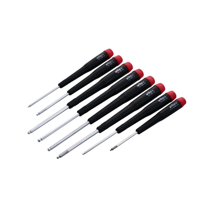 Wiha 26499 Ball End Hex Screwdriver Set, Inch, 8 Piece