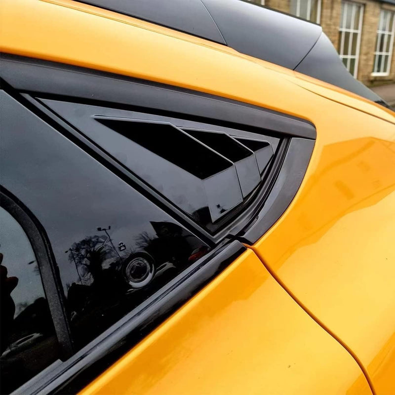 BestEvMod Compatible with 2021 2022 2023 2024 2025 Mustang Mach E Quarter Side Window Scoop Louvers Cover Window Visor Cover ABS (Glossy Black) Glossy Black