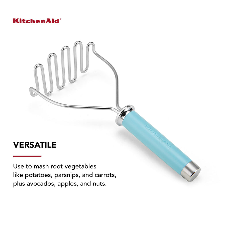 KitchenAid Gourmet Stainless Steel Wire Masher, 10.24-Inch, Aqua Sky One Size
