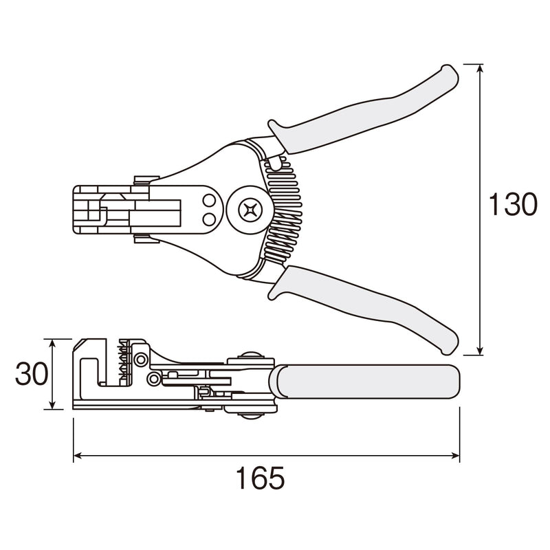 Hozan P-90-B Wire Stripper with Strip Gauge 0.04/0.06/0.12/0.1/0.12/0.12 inches (1.0/1.6/2.6/3.2 mm) φ (for single wire) 0.04, 0.06, 0.08, 0.12, 0.12 inches (1.0, 1.6, 2.0, 2.6, 3.2