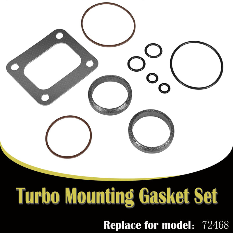 for Ford 1994-2003 7.3L Powerstroke Diesel 72468 Turbo Mounting Gasket Set & Turbo Pedestal O-Ring Seal Gaskets F4TZ-6N653-A F4TZ-6N653-B