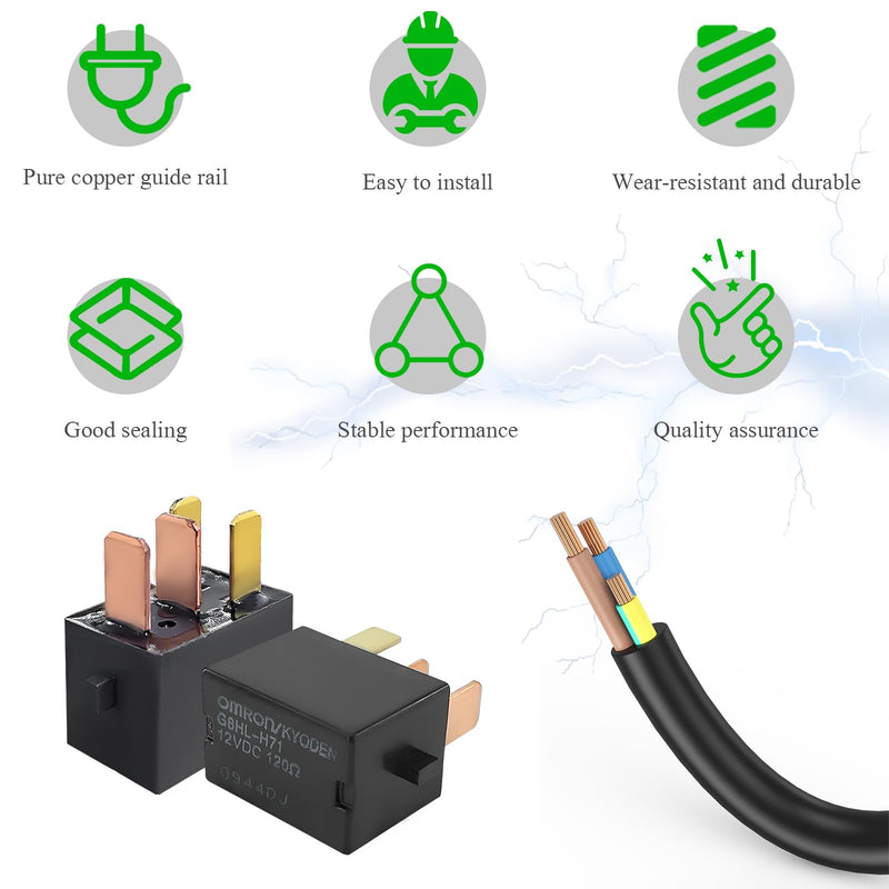 2 PCS Car AC Relay, G8HL-H71-12VDC 4 Pins AC and Starter Relays, Multiple Power Relay Assembly Starter Relays for Driving Lights/Air Conditioning/Fans, Car Accessories 2 PCS
