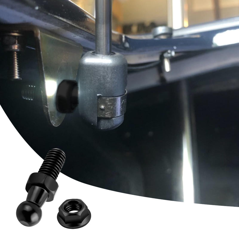 4PCS 10mm Ball Stud with Hardware Nuts,Carbon Steel Gas Spring Strut Studs 5/16-18 Thread x 3/5" Long Shank for Gas Struts Lift Supports,Sturdy Car Accessories Gas Strut Mount Studs (Black) Black