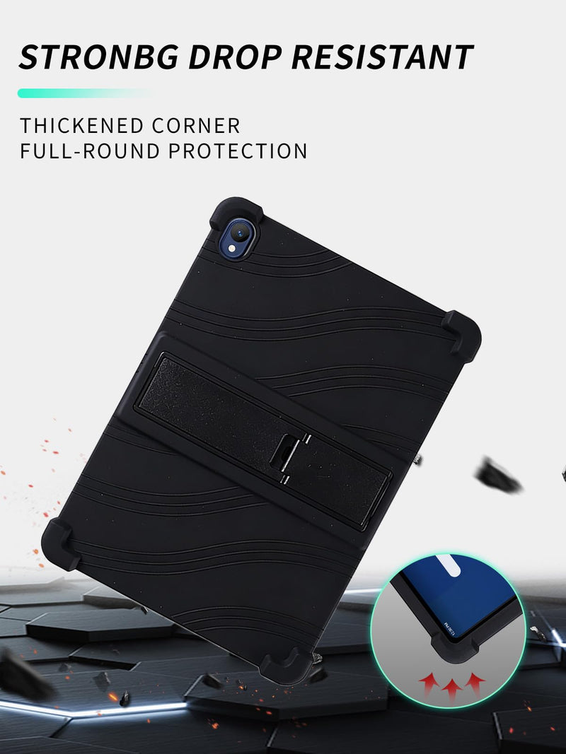Case for onn 11" Core Android 16 Tablet (2026 Model),WUNIAK Shock Proof Lightweight Stand Rubber Shell Protective Cover,Kids Friendly Soft Silicone Adjustable Stand Cover,Black 11" 2026 Model Black