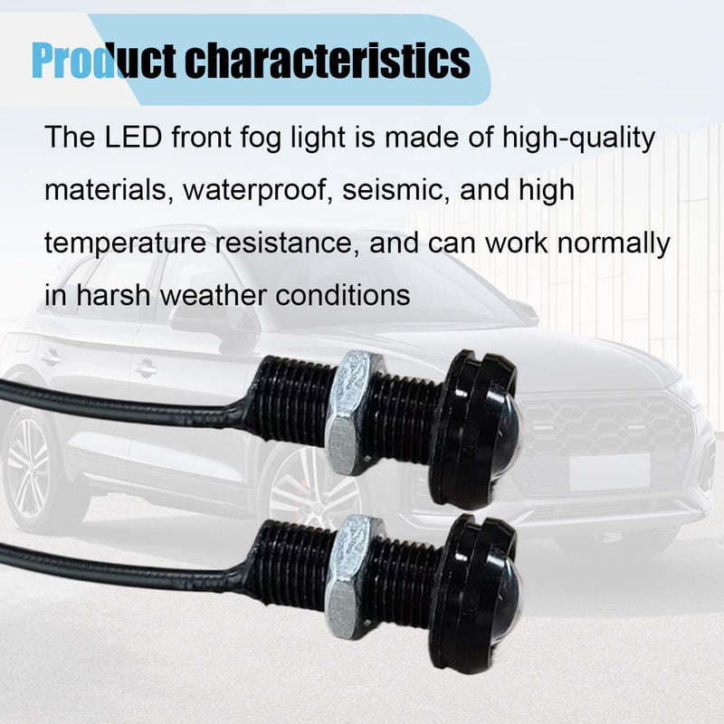 10PCS 18mm Car Eagle Eye LED Bulbs, 12V Ultra-thin Motorcycle Daytime Running Lights, Waterproof DRL Bumper Fog Light Small Bulbs, Tail Backup Reverse Marker Lights for Car Motor (Red) Red