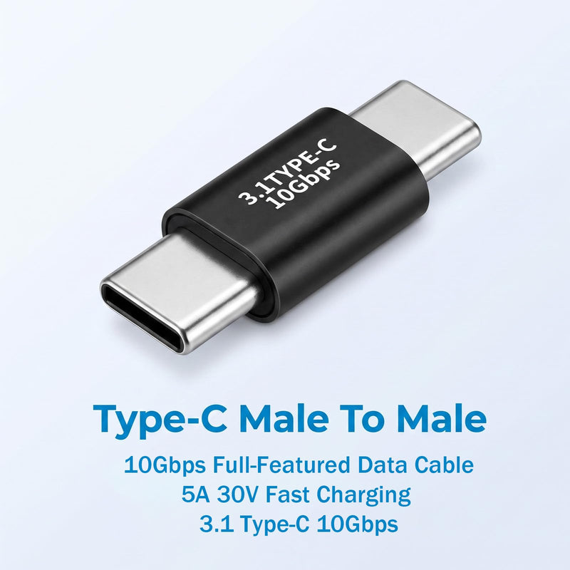 2PCS USB C Male to Male, Support 10gbbps Rate, 30V 5A C-Type Double Plug, USB C Full-Featured, Audio and Video