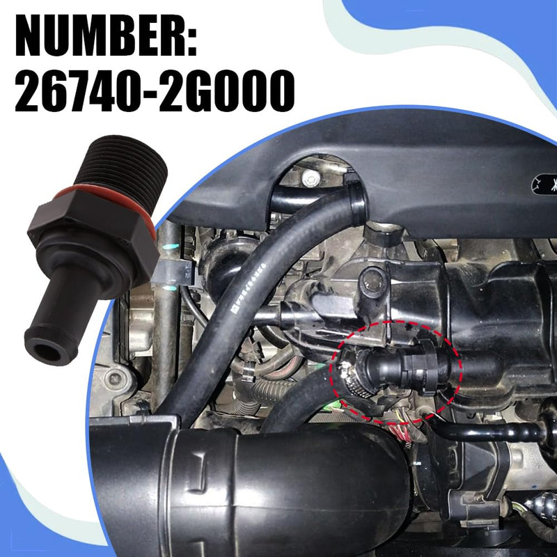PCV Exhaust Control Valve, Positive Crankcase Ventilation Valve, 26740-2G000 045-0404 Engine Intake Manifold Runner Control Motor Compatible with GT Genesis Coupe Kona Santa Black