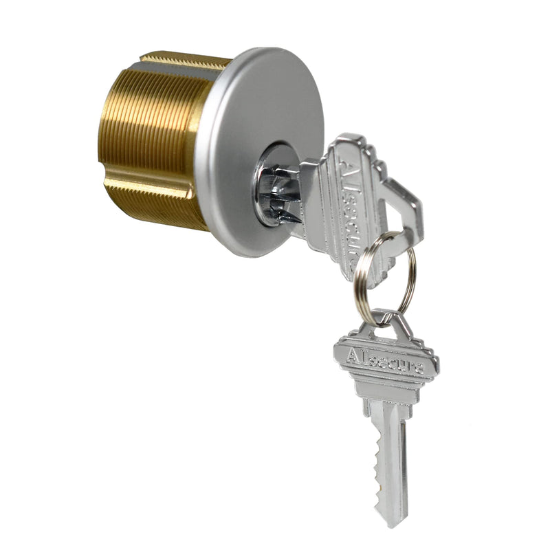 Brass Mortise Cylinder Lock Commercial storefront Door Lock Mortise cylinders Compatible with Adams Rite Kawneer and Vistawall deadbolts Comes in 2-Pack Silver with Matching Keys 1 Set,Keyed Both Sides