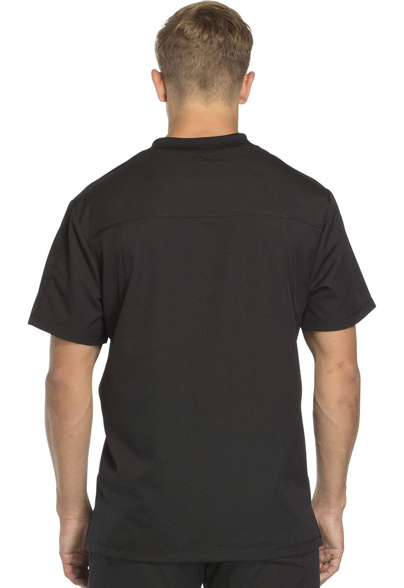 Dickies Dynamix Scrubs for Men Athletic-Inspired V-Neck Chest Pocket Scrub Top with Four-Way Stretch & Moisture Wicking DK610 Large Black