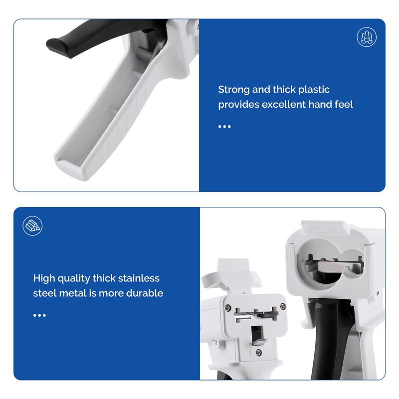 JMU Dispensing Gun 50ml, 1:1/2:1 Dental Impression Mixing Dispensing Gun Kit (Pack of 2) 1:1/2:1 (Pack of 2)