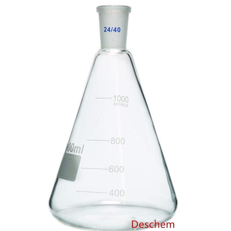 1000ml,Glass Suction Filter Kit,350ml 24/40 Buchner Funnel & 1L Erlenmeyer Flask