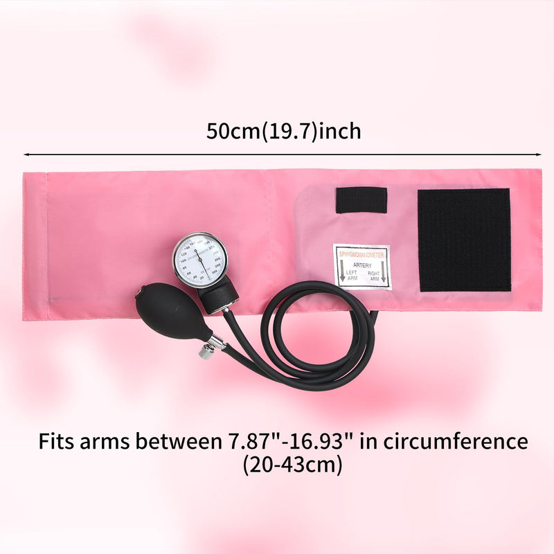 Professional Aneroid Sphygmomanometer, Blood Pressure Monitor with Adult Cuff & Carrying Case – Accurate, Portable, Clinically Validated for Home & Medical Use (Pink) Pink