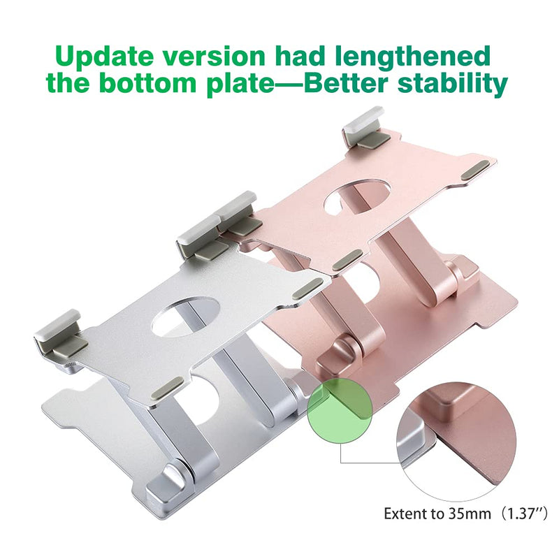 KABCON Tablet Stand,【Updated】 Adjustable Eye-Level Aluminum Solid Desktop Stand Holder,Compatible with iPad Series,Microsoft Surface Series,Samsung,Kindle Fire,Etc.Up to 15'' Tablets-Pink Large-Pink