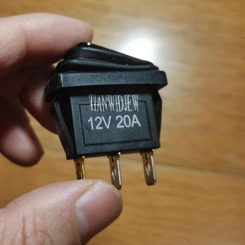 12v Rocker Switch Waterproof 5 PCS - 12 Volt Toggle Switch with 3 20cm Detachable Wires, SPST 3 Pin On Off Switches Snap-in Design Square Switch with Blue LED Light for Car Boat Marine RV Truck KCD3