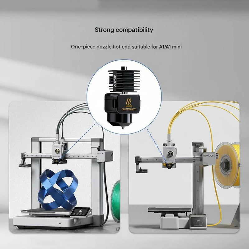 Bamboo A1 Mini/A1/A2L 3D Printer 0.4 Nozzle Kit,Hotend Print Head Hot End Kit Upgrade High-Temperature 0.4MM Hardened Steel Nozzles Replacement for Bambu Lab 3D Printer Accessories (2pcs) 0.4mm-2pcs black
