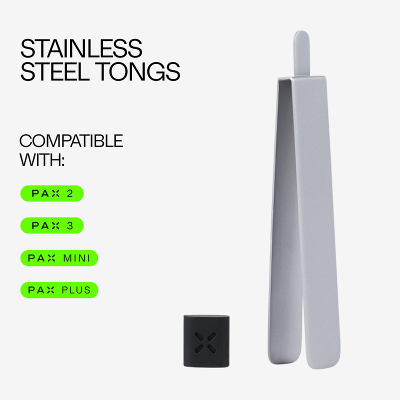 PAX Prep Tongs – Stainless Steel Tongs with Silicone Tamp for Packing, Transporting & Cleaning