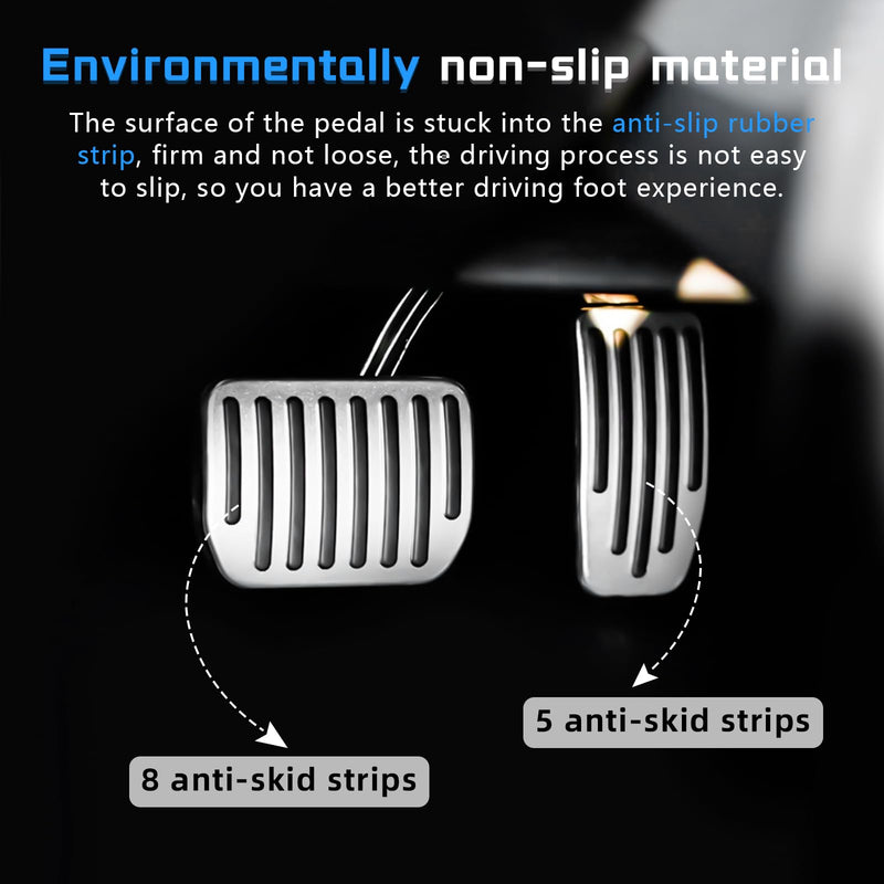 Gas Pedal Brake Pedal Foot Pedal Cover for Tesla Model 3/Y Performance Compatible with Model Y Juniper and Model 3 Highland silver