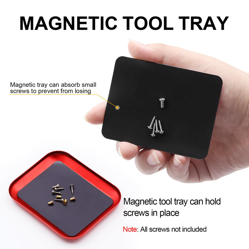 12Pcs Short Handle RC Tool Kit w/Quick Change Hex/Phillips/Flat Nut Drivers & Pliers for 1/18 1/24 Micro Crawler - SCX24, TRX4M, Axial, Traxxas, Losi Mini-T 2.0, FMS (Red) Red