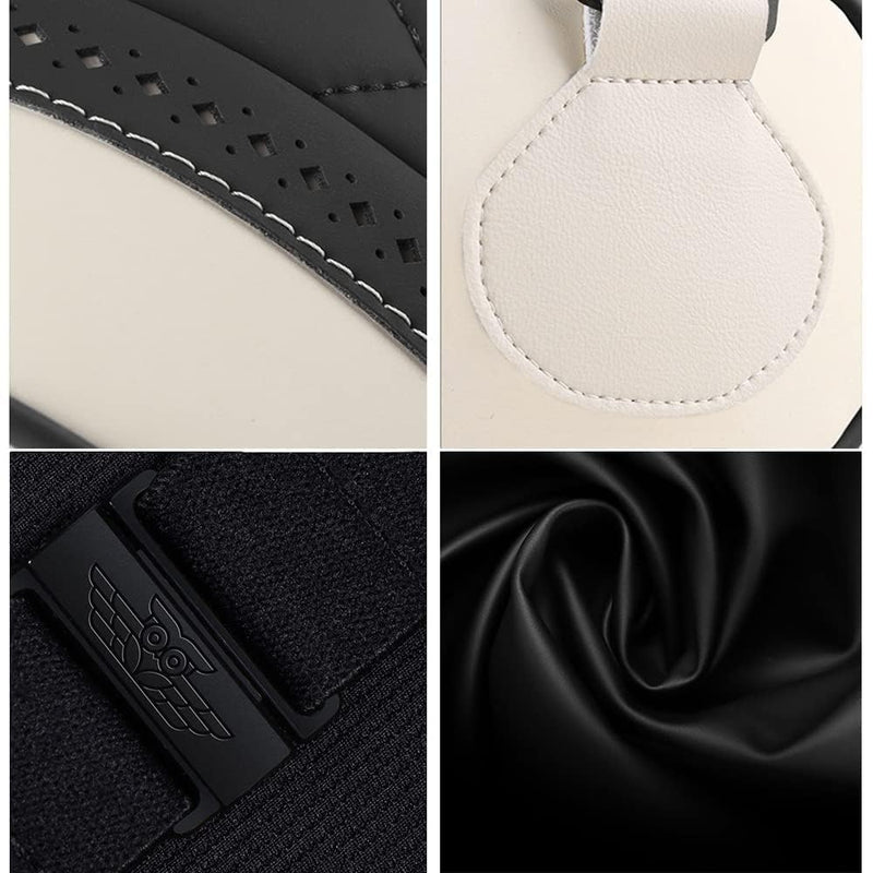 LUNDA Luxury Car Neck Pillow Car Travel Neck Rest Pillows Seat Cushion Support Napa Leather for Mercedes Benz S-Class headrest (Black Black