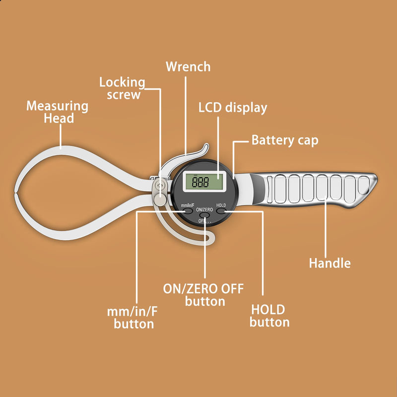 HDLNKAK Digital Outside Caliper Gage, Favor 0-6” Metric/Fractional/Decimal Readings, Alloy Jaws, Digital Circular Caliper with Hold Function for Woodworking.