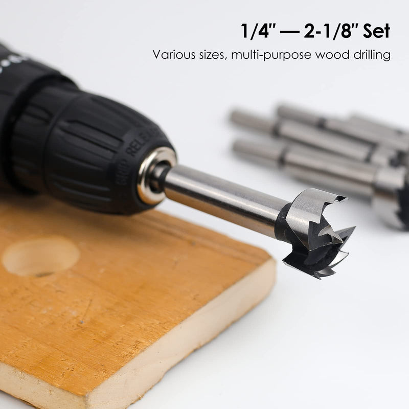 BAIDETS Forstner Bit Set 16Pcs - Forstner Bit Wood Drilling, Forstner Drill Bit with Center Positioning 16 PCS