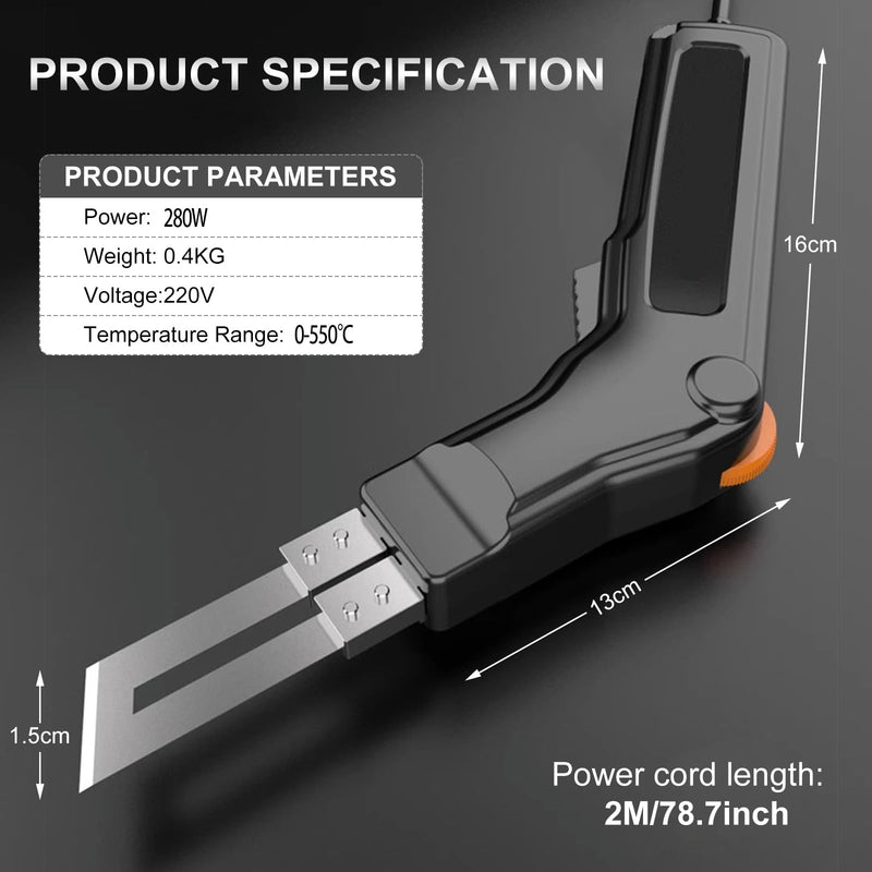 Hot Knife, Hot Foam Cutter,Rope Hot Knife Cutter, 300W Foam Cutter Electric | 0-600℃ Polystyrene Cutting Tool, Portable Hot Knife with 3 Blades for Sponge/EPS/EPP/KT BOARD/EVA/PU/Fabric/Rubber