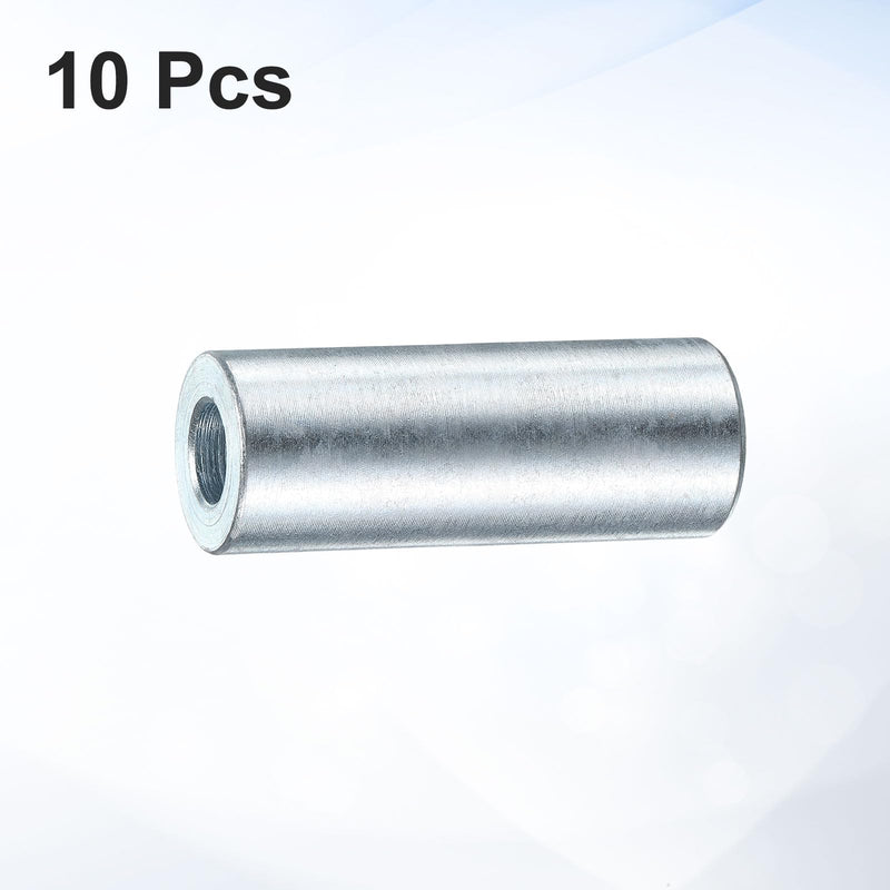 uxcell 10 Pcs Galvanized Steel Spacer 3/8" Bore x 3/4" OD x 2" Length, Unthreaded Standoff Bushing Plain Finish, Round Metal Spacer Fits M12 Screws Bolts 3/8"ID x 3/4"OD x 2"Length