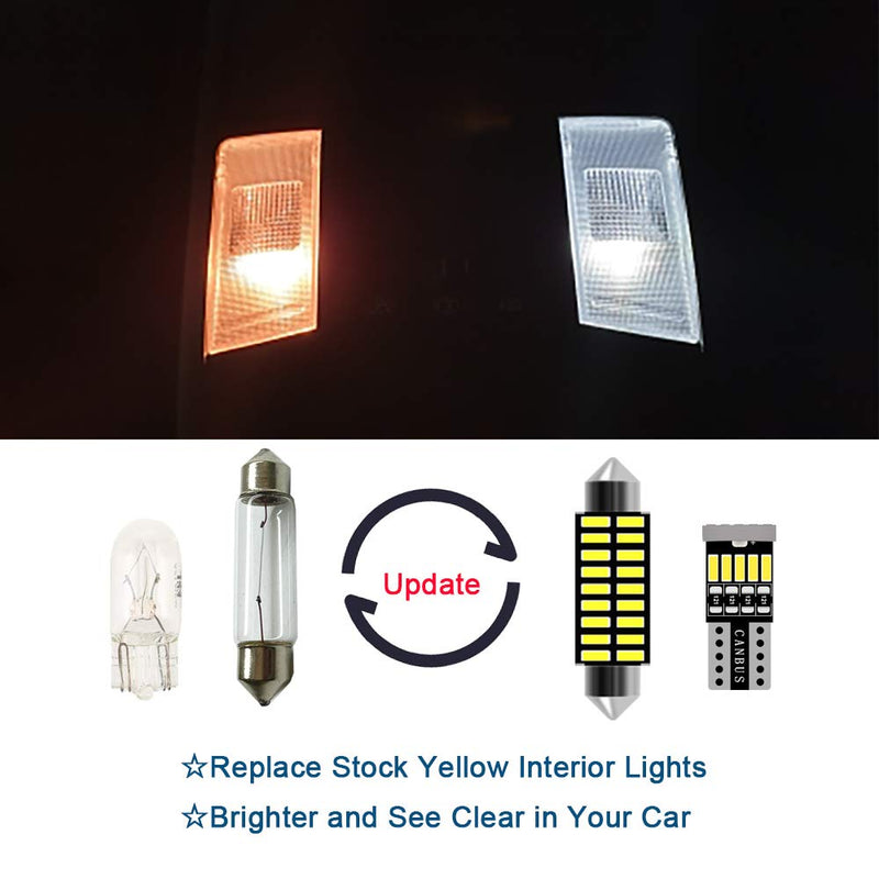 10pcs Tacoma Interior LED Lights Kit Super Bright LED Map Dome Light Bulbs for Toyota Tacoma 2005 2006 2007 2008 2009 2010 2011 2012 2013 2014 2015 2016 2017 2018 2019 2020 2021 2022 all models