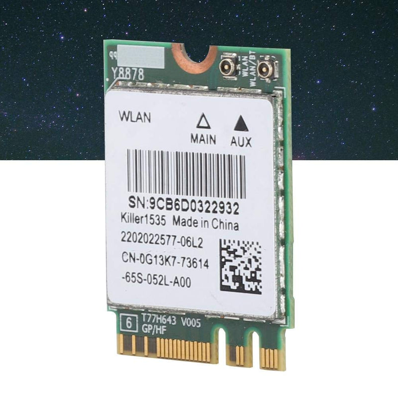 Game Wireless Network Card,Dual Band 802.11ac NGFF M.2 867Mbps Bluetooth 4.1 Game Wireless Network Card for Killer WirelessAC 1535